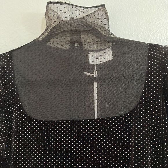  Redemption Black Whimsigoth Puff Sleeve Netted High Neck Mini Dress  10/42 - Picture 1 of 14